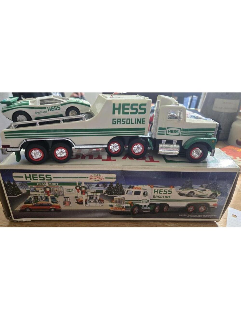 Vintage Hess Gasoline Toy Truck with Car and Original Box
